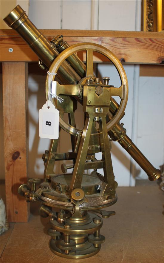 Troughton & Sons, London. A brass theodolite